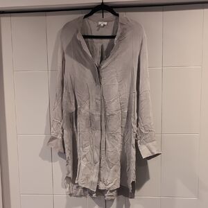Wilfred Soft Gray Silk Shirt Dress